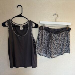 Lucky Brand Gray Leopard Pajama Set